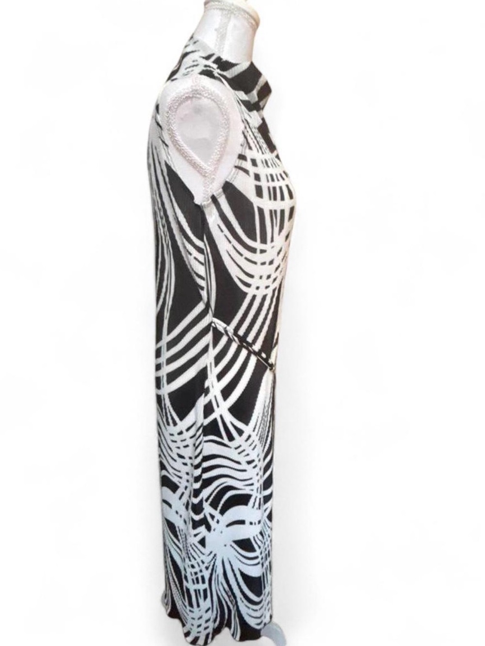 NWOT Deadstock Vtg Y2K Adrian Karen Plisse Dress M - Picture 3 of 5